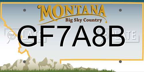 GF7A8B Montana License Plate