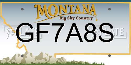 GF7A8S Montana License Plate