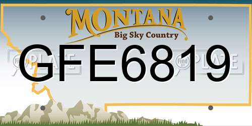 GFE6819 Montana License Plate