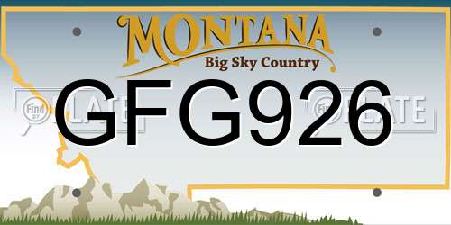GFG926 Montana License Plate