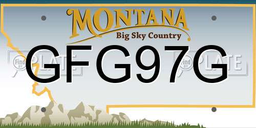 GFG97G Montana License Plate