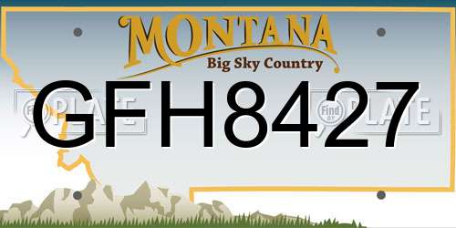 GFH8427 Montana License Plate