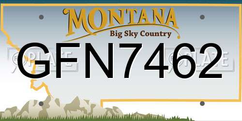 GFN7462 Montana License Plate