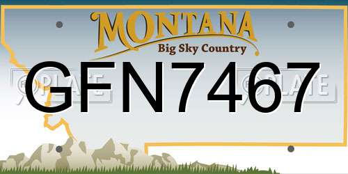 GFN7467 Montana License Plate