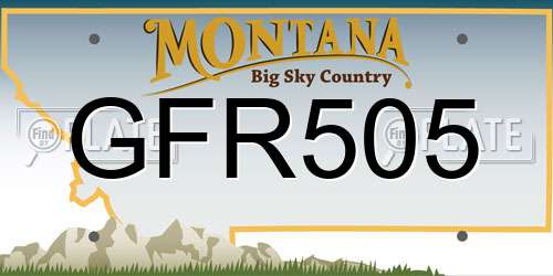 GFR505 Montana License Plate