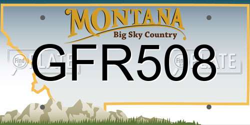GFR508 Montana License Plate