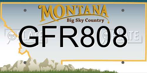 GFR808 Montana License Plate