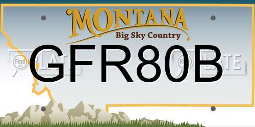 GFR80B Montana License Plate