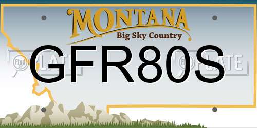 GFR80S Montana License Plate