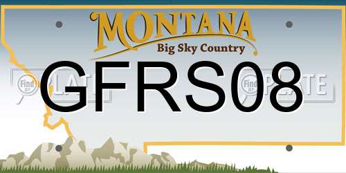 GFRS08 Montana License Plate