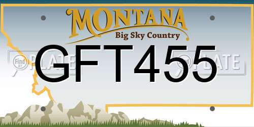GFT455 Montana License Plate