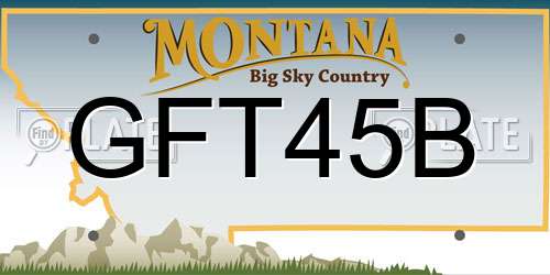 GFT45B Montana License Plate