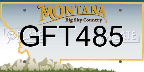 GFT485 Montana License Plate