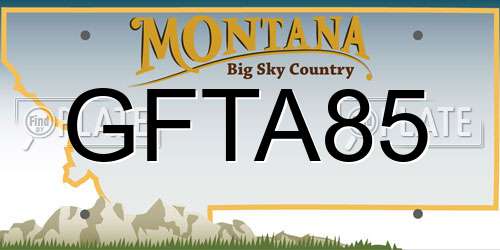 GFTA85 Montana License Plate