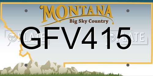 GFV415 Montana License Plate