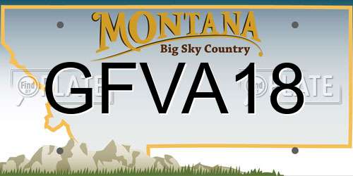 GFVA18 Montana License Plate