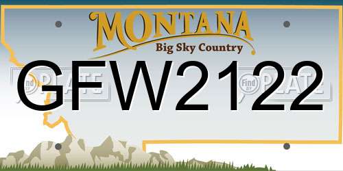 GFW2122 Montana License Plate