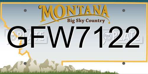 GFW7122 Montana License Plate