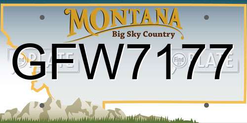 GFW7177 Montana License Plate