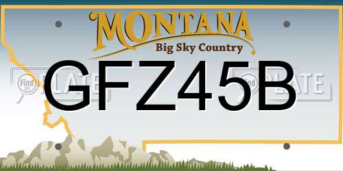 GFZ45B Montana License Plate