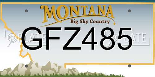 GFZ485 Montana License Plate