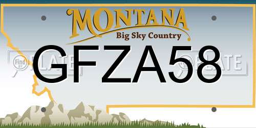 GFZA58 Montana License Plate