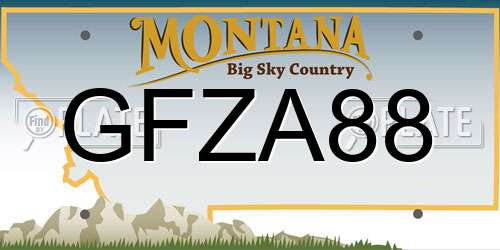 GFZA88 Montana License Plate