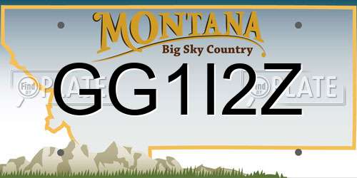 GG1I2Z Montana License Plate