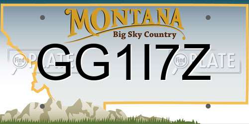 GG1I7Z Montana License Plate