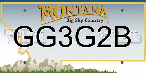 GG3G2B Montana License Plate
