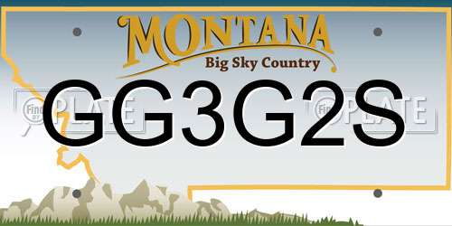 GG3G2S Montana License Plate
