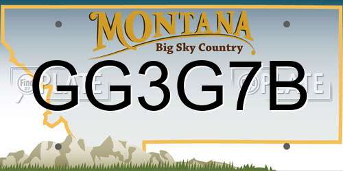 GG3G7B Montana License Plate