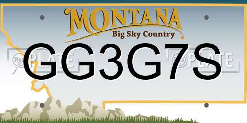 GG3G7S Montana License Plate