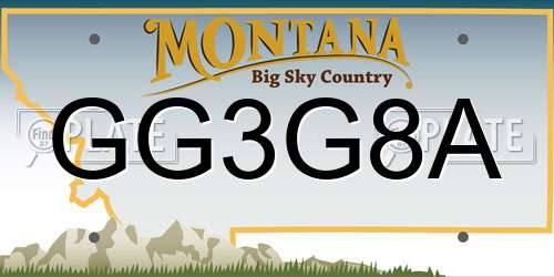 GG3G8A Montana License Plate