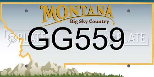 GG559 Montana License Plate