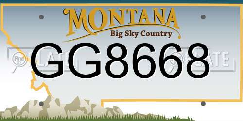 GG8668 Montana License Plate
