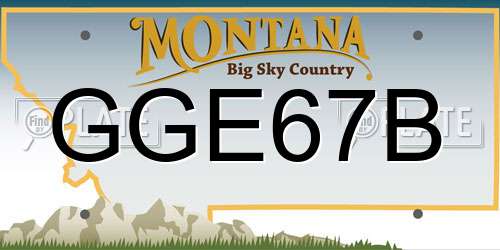 GGE67B Montana License Plate