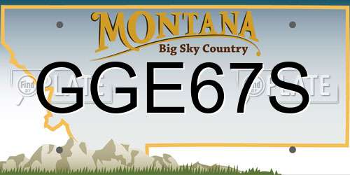 GGE67S Montana License Plate