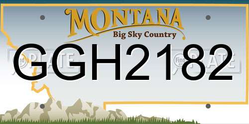 GGH2182 Montana License Plate