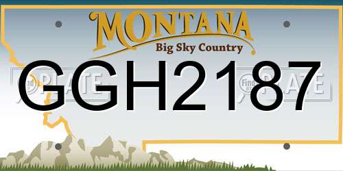 GGH2187 Montana License Plate