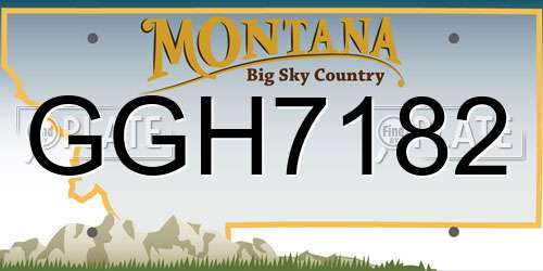 GGH7182 Montana License Plate