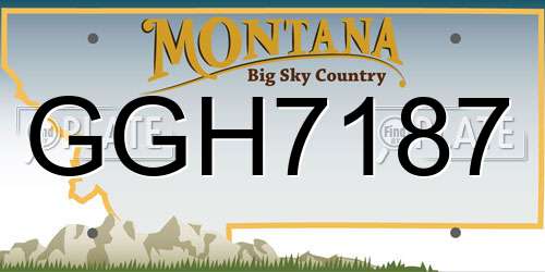 GGH7187 Montana License Plate