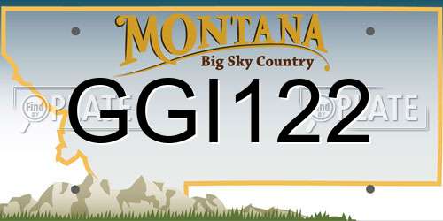 GGI122 Montana License Plate