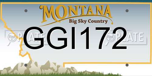 GGI172 Montana License Plate