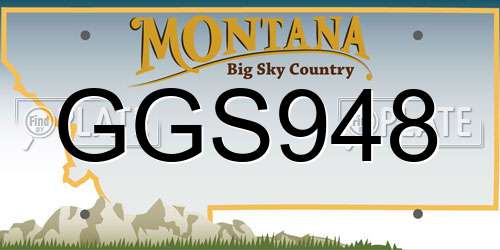 GGS948 Montana License Plate
