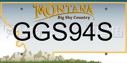 GGS94S Montana License Plate