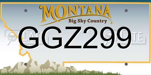 GGZ299 Montana License Plate