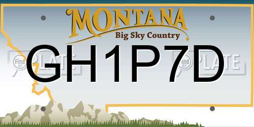 GH1P7D Montana License Plate