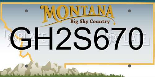 GH2S670 Montana License Plate