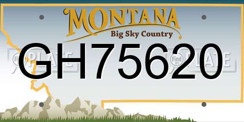 GH75620 Montana License Plate